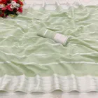 Cotton Blend Striped Saree for Women 