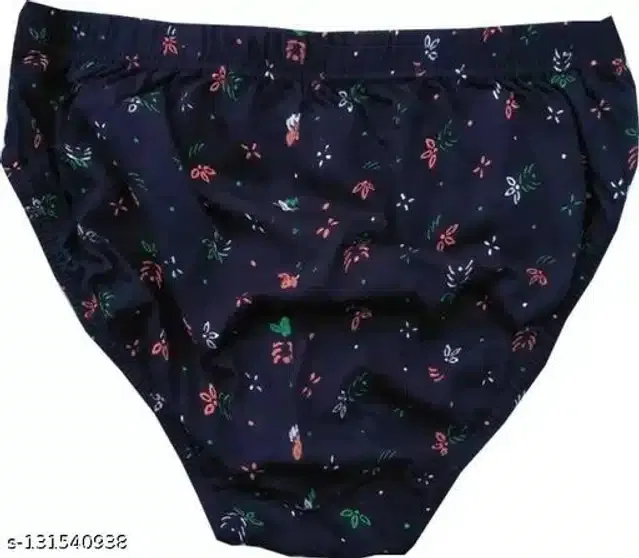 Cotton Brief for Women (Navy Blue, L)