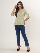 Rayon Floral Print Short Kurti for Women 