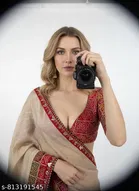 Bandhani Printed Dola Silk Saree for Women 