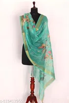 Art Silk Printed Dupatta for Women & Girls, Green 