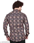 Cotton Blend Printed Short Kurta for Men, Multicolor 