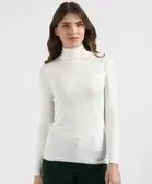 Wool Blend High Neck Sweater for Women 