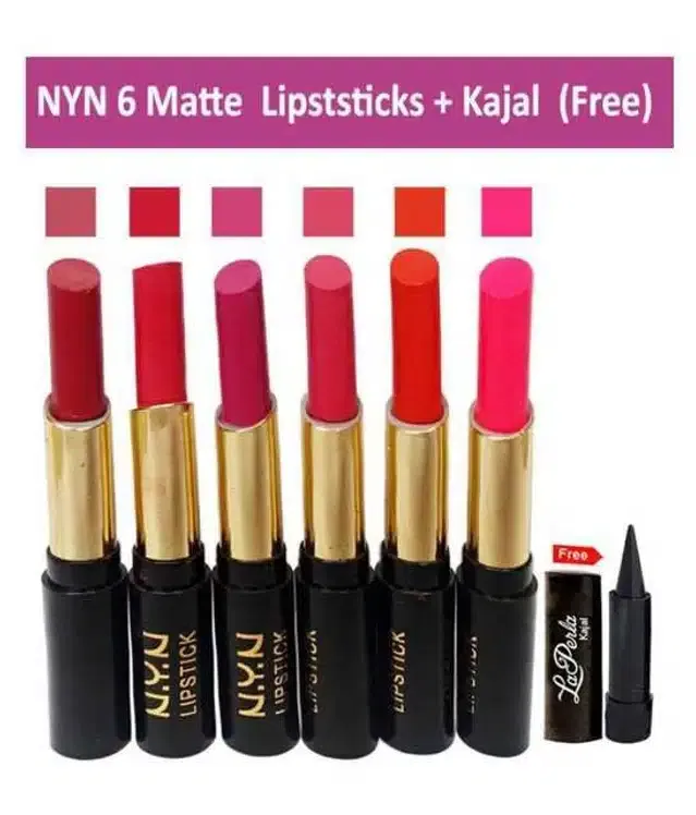 Lenon Makeup Accessory Nyn Kf Lipstick (Multicolor) (Pack of 7) (D198)