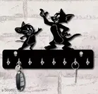 JAIPUR WOODEN CRAFTS TOM & Jerry wooden Keyholder- 8 Hooks (Pack of 1)