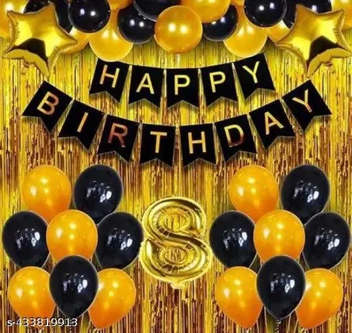36 Pcs 8th Birthday Decoration kit, Multicolour, Set of 1