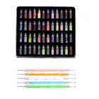 48 Bottles 3D Nail Art Glitter Set and Double Sided Nail Dotting Tool Pen Great Gift for Girls (Pack of 53) (SE-67)
