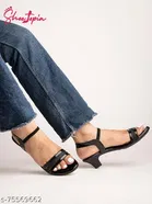 Shoetopia Black Peep Toe Heels 