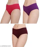 Solid Mid Rise Hipster Cotton Briefs for Women, Pack of 3 