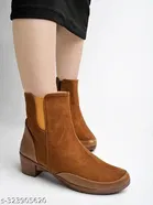 Shoetopia Solid Synthetic Block Heel Boots 
