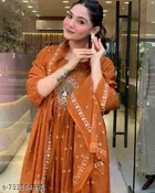 Embroidered Flared Kurta Set for Women 