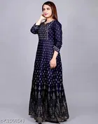 Rayon Gown for Women, Navy Blue 
