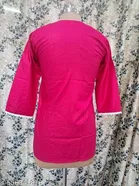 Cotton Chikankari Short Kurti for Women, Pink 