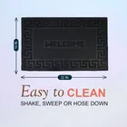 Status Welcome Rubber Pin Stripe Mat 38x58cm Black