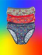 Cotton Printed Briefs for Women, Pack of 3 (Multicolor, M)