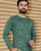 Abstract Printed Round Neck Polyester T-Shirt for Men 