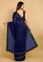 Lycra Blend Solid Saree for Women 