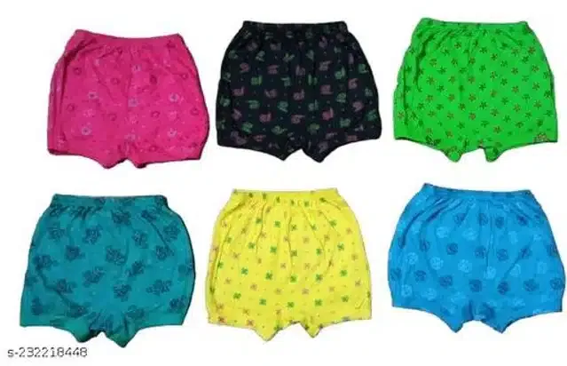 Cotton Innerwear Shorts for Kids (Multicolor, 3-6 Months) (Pack of 6)