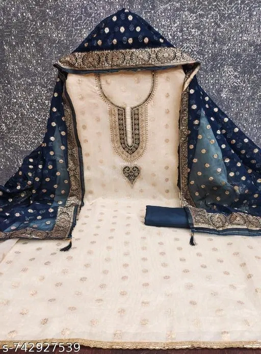 Silk Blend Punjabi/All Over Suits for Women (Multicolor, 6.25 meter (L)