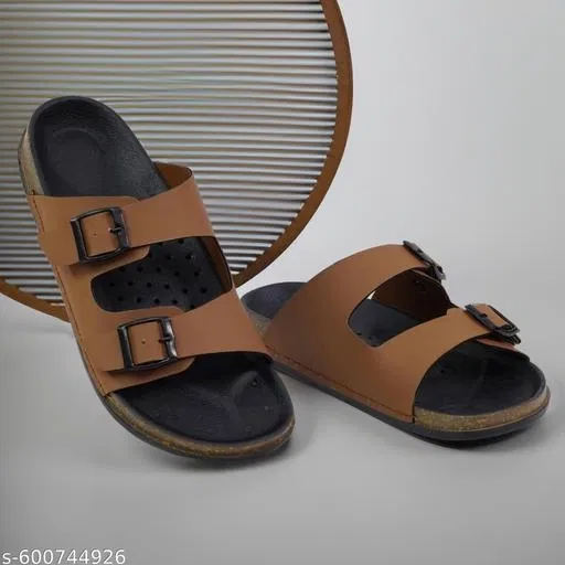 Double Strapped Sliders for Men (Beige, IND-10)