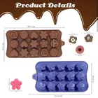 Silicone Chocolate Moulds,Dark Brown & Blue, Pack Of 2