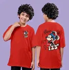 Cotton Blend Printed T-shirt for Boys, Red 