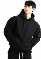 Round Neck Solid Hoodie for Men 