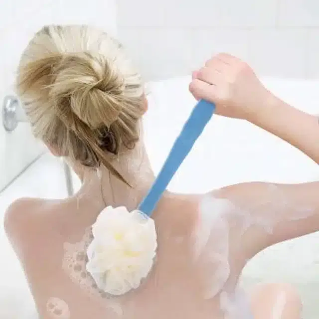 Plastic 2 in 1 Bath Brush (Blue)