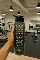 Time Marker Motivational Sipper Water Bottle With Stickers 1000ml Plastic