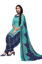 Sharda Pretty Leon Crepe Women Printed Unstitched Casual Dress Material Suit 