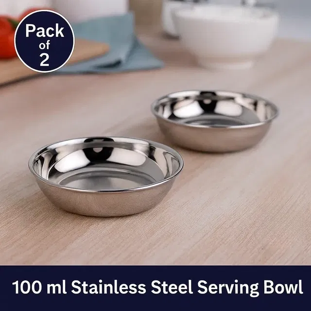 JENSONS Steel Serving Bowl (100 ml, Pack of 2)