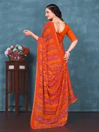 Georgette Printed Saree for Women 