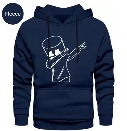 Fleece Hoodie for Men (Navy Blue, XXL)