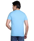 Cotton Blend Printed T-shirt for men, Light Blue 