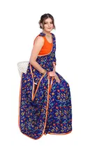 Women Georgette Printed Saree With Unstitched Blouse 