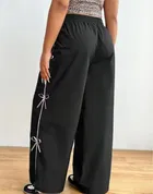 Cotton Blend Solid Loose Fit Pant for Women 