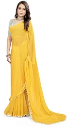 Georgette Solid Saree for Women 