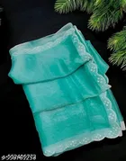 Jimmy Choo Embellished Saree For Women, Aqua Blue