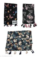 Poly Chiffon Printed Scarves for Women, Multicolor, Pack of 3