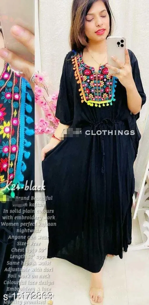 Gown for Women (Black, L)