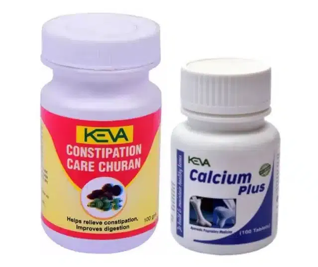 Keva Constipation Care Churan (100 g) with Calcium Plus Capsules (White, Set of 2)