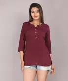Rayon Solid Short Kurti for Women 
