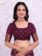Dola Silk Printed Saree for Women, Purple 