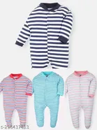 Cotton Rompers for Kids (Multicolor, 0-3 Months)