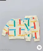 Trendy Polycotton Clothing Set for Boys ,Cream 