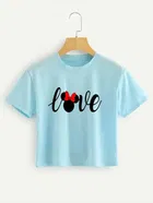 Printed Crop T-shirt for Women 