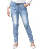 Denim Slim Fit Jeans for Girls (Blue, 11-12 Years)