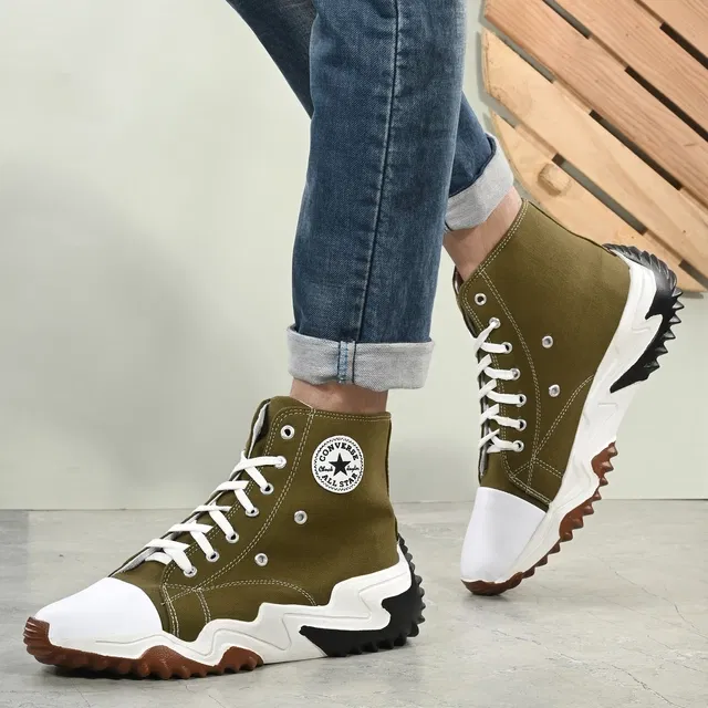 Sneakers for Men (Green & White, 8)