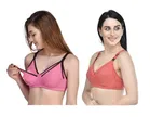 Cotton Blend Solid Non Padded Feeding Bras for Women 