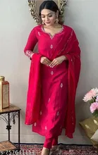 Designer Kurti Pant Dupatta Set for Women 